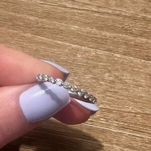 Moissanite Ring Half Eternity Bubble Ring Sz 7